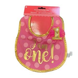 "I am 1" baby/toddler Bib 1st Birthday